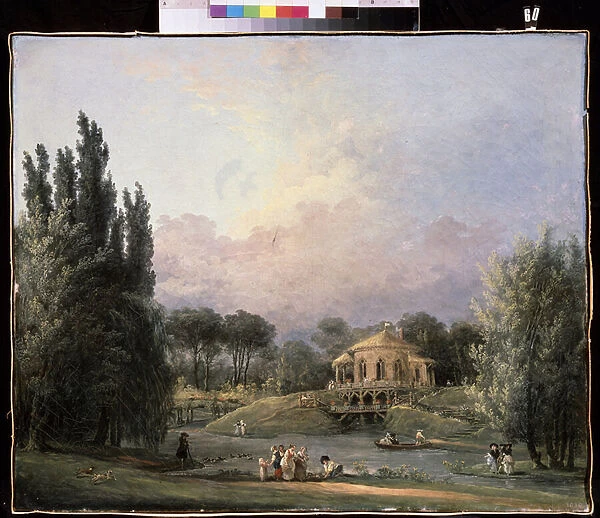 Dans un parc. Peinture de Hubert Robert (1733-1808), huile sur toile, vers 1770-1780, art francais. State Museum Arkhangelskoye Estate, Moscou