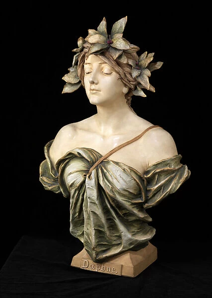 Daphne, 1898 (Painted and glazed ceramic bust)