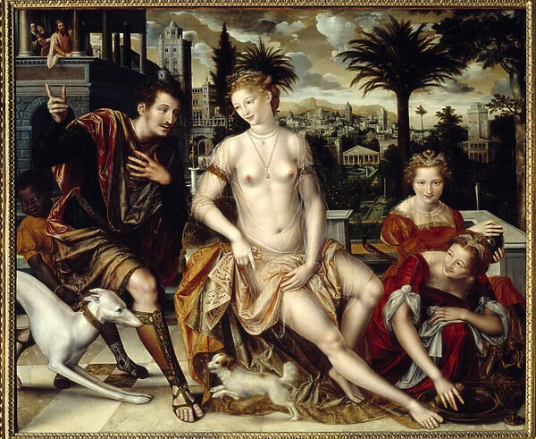 David and Bethsabee. (David and Bathsheba, 1562 oil on canvas) King David