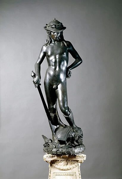 David - Bronze statue by Donatello (Donato di Niccolo di Betto Bardi, 1386-1466), 1440
