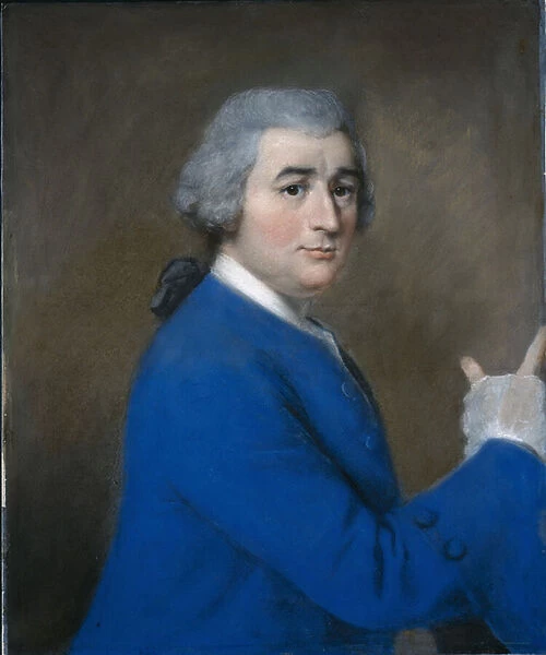 David Garrick, in high overcoat (pastel on paper)