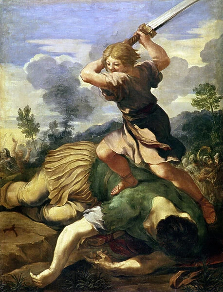 David killing Goliath (oil on canvas)