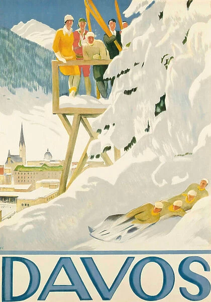 Davos, 1918 (colour litho)