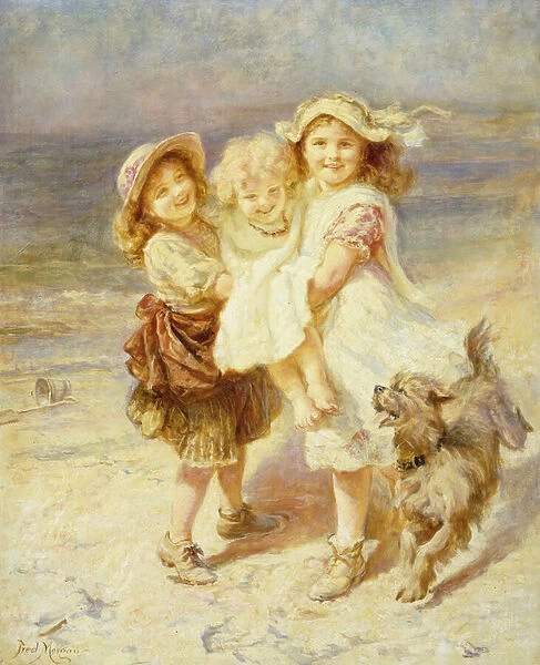 A Day at the Beach, (oil on canvas)