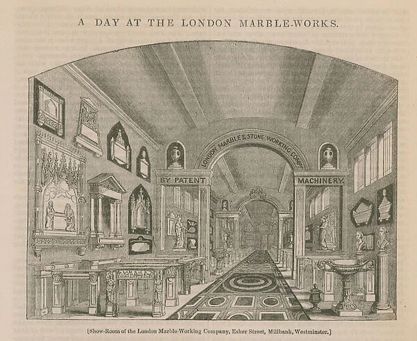 A day at the London marbleworks (engraving)