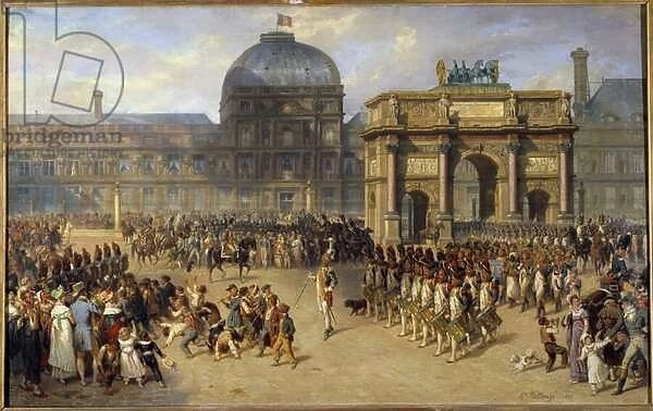 A Day of Review Under the Empire (1810) Painting by Joseph Louis Hippolyte Bellange
