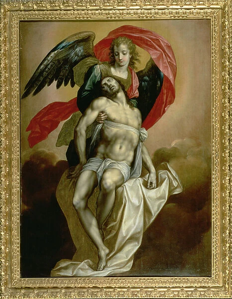 The Dead Christ Supported by an Angel (oil on canvas)