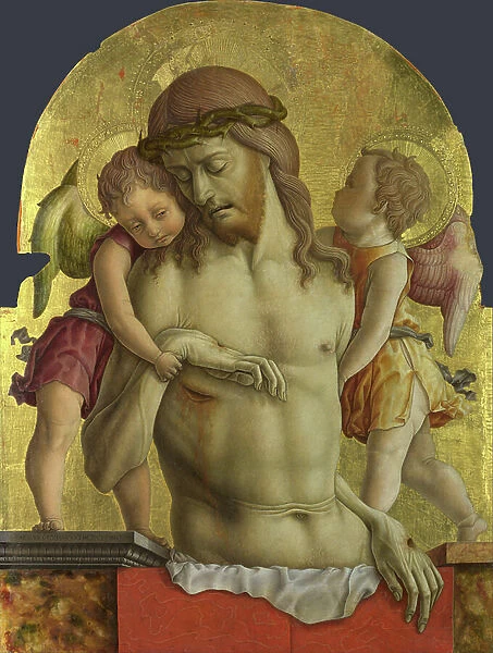 The Dead Christ supported by Two Angels, 1470-5 (tempera on poplar)