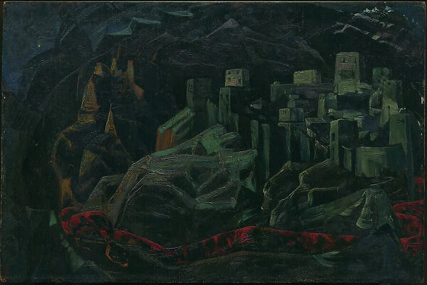 The Dead City, 1918 (oil on panel)