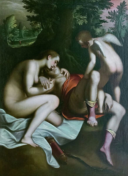 The death of Adonis, before 1585, Luca Cambiaso (oil on canvas)