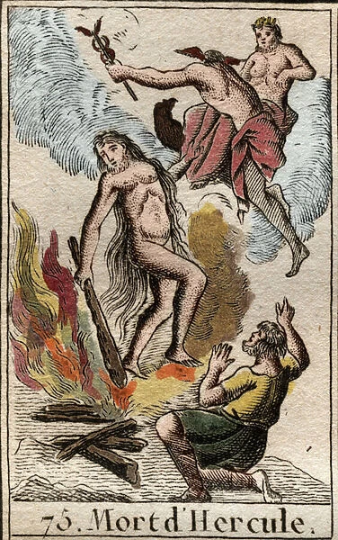 Death and apotheosis of Hercules (Heracles) From 'Mythologie de la jeunesse '