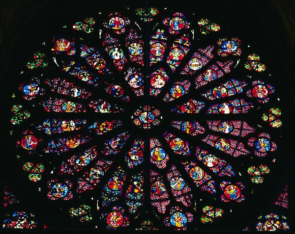 Death and Assumption of the Virgin and the Heavenly Choir, from the west rose window, c