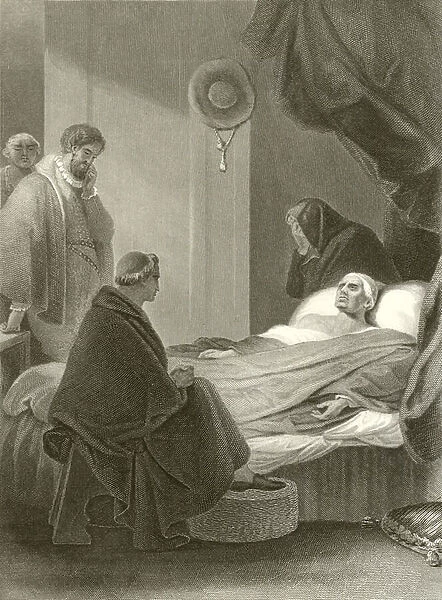 The death of Cardinal Wolsey (engraving)