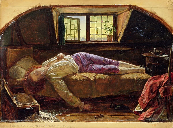 The Death of Chatterton, c. 1856 (oil on panel)