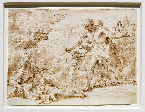 Death of Coronis, 1706-25 (pens, inks, w  /  c, red & black pencils on white paper)