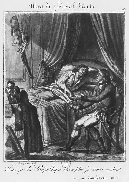 Death of General Louis Lazare Hoche on 19th September 1797, engraved by Labrousse