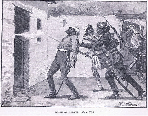 The death of Hodson 1858 AD (litho)