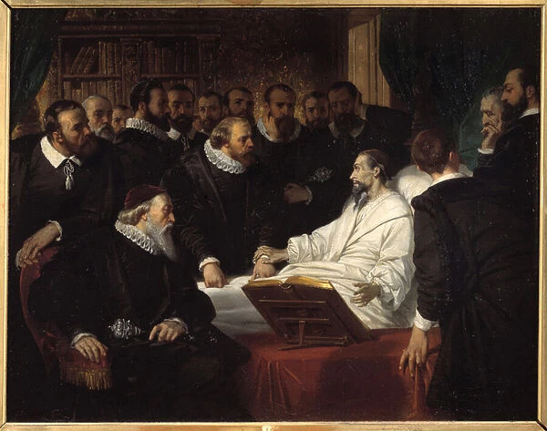 The Death of Jean Calvin (1509-1564) Religious Reformer Painting by Eugene Deveria