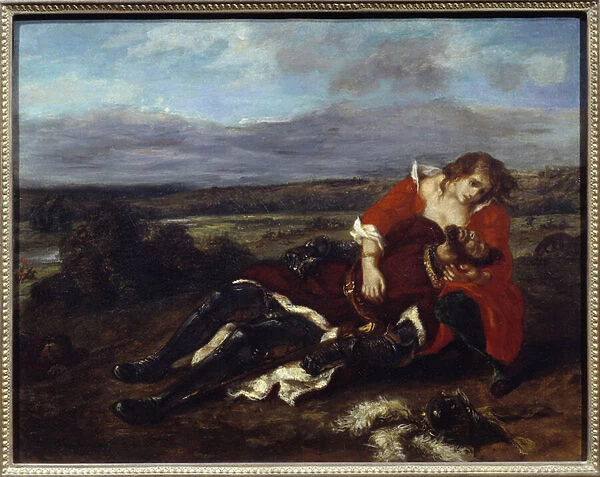 Death of Lara. Painting by Eugene Delacroix (1798-1863), 1848. Oil on canvas Coll. Part