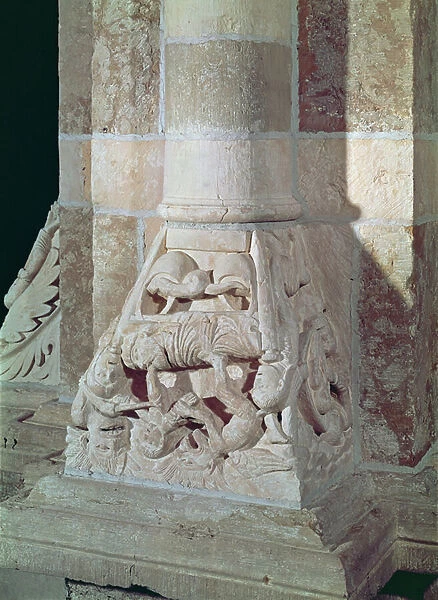 The Death of Lazarus and the Rich Man, from a capital in the nave, c. 1150 (photo)
