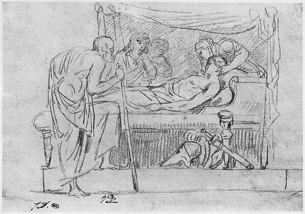 Death of Meleager (black pencil on paper)
