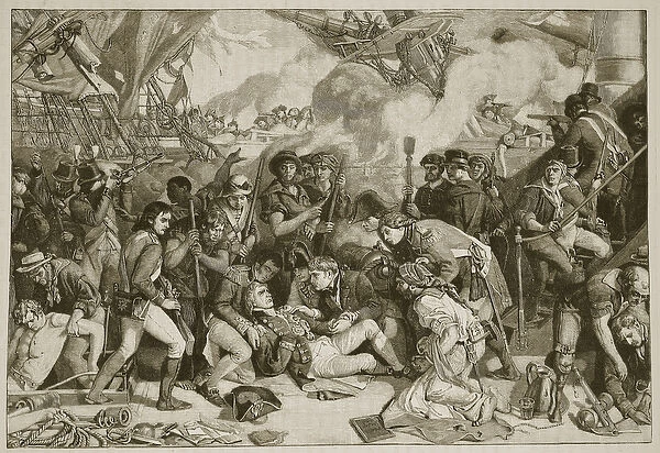 Death of Nelson, illustration from Cassells Illustrated History of England