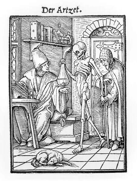 Death and the Physician, from The Dance of Death, engraved by Hans Lutzelburger, c