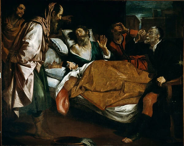 The Death of the Prophet Ezechiel Painting by Domenico Fiasella dit il Sarzana (1589-1669