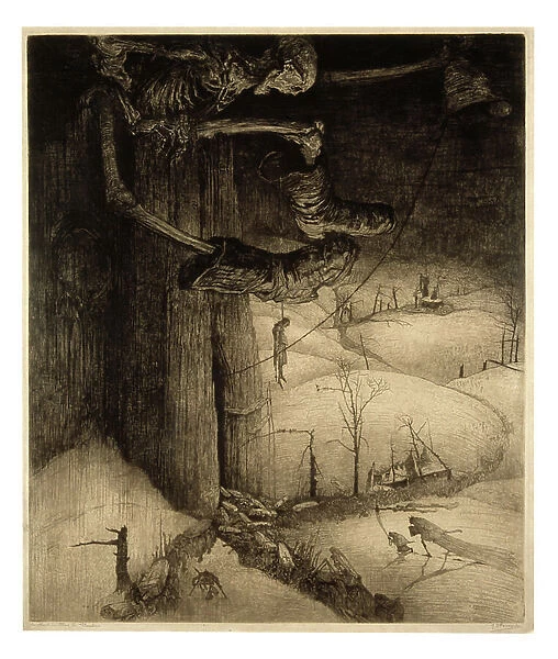 Death Ruling over Flanders Again, 1916 (etching & aquatint)