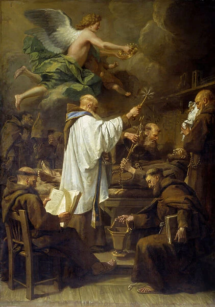 The Death of Saint Francois d Assisi (1181-1226) Painting by Jean Jouvenet (1644-1717