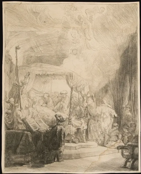 Framed Print : The Death of the Virgin (etching) Framed Print : The Death of the Virgin (etching)