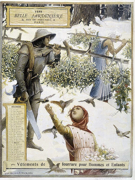 December: picking mistletoe - by Luc-Olivier Merson in Calendar of the store '