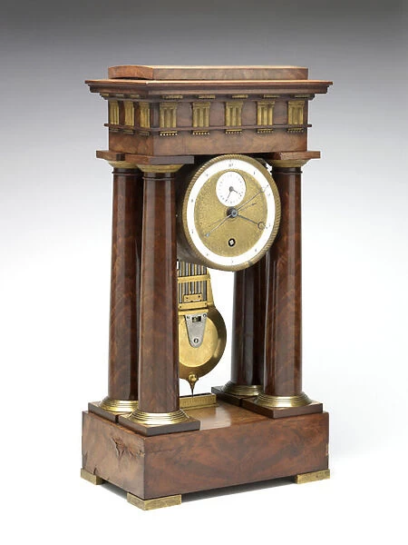 Decimal clock, c. 1798-1805 (pine, brass & enamel)