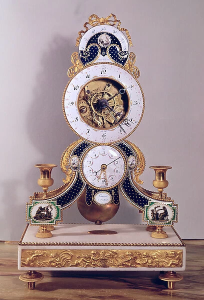 Decimal and duodecimal clock with dials of the revolutionary and Gregorian calendars