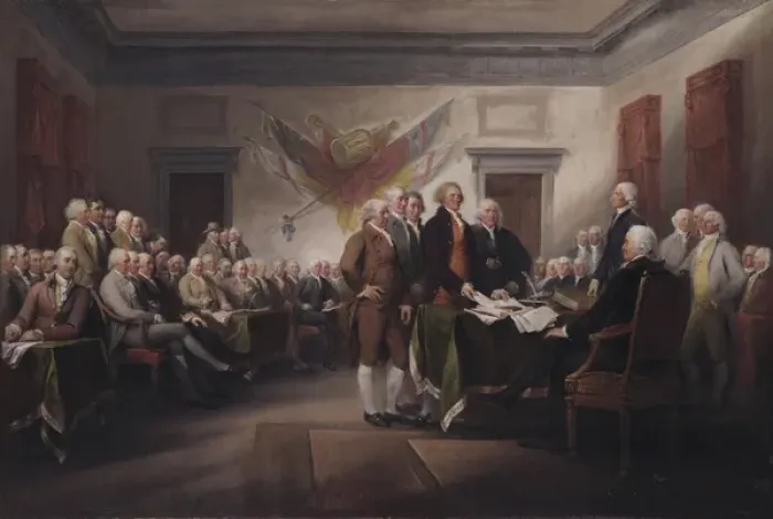 Framed Print : The Declaration of Independence, July 4, 1776, 1817 (oil on canvas)