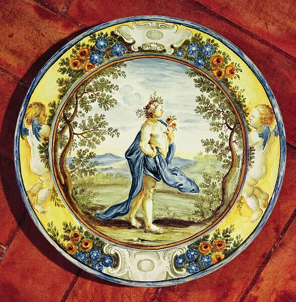 Decorated plate, from Urbino (ceramic)