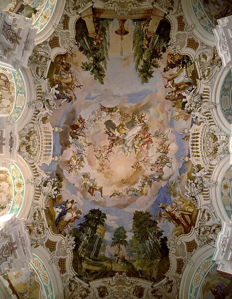 Decoration of the dome of the Schussenried monastery, 1730-1731 (fresco)