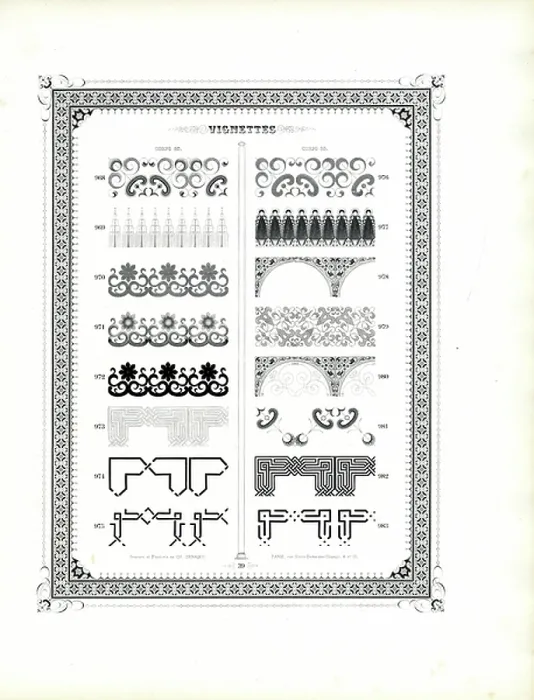 Framed Print : Decorative Borders and Architectural Elements (print)