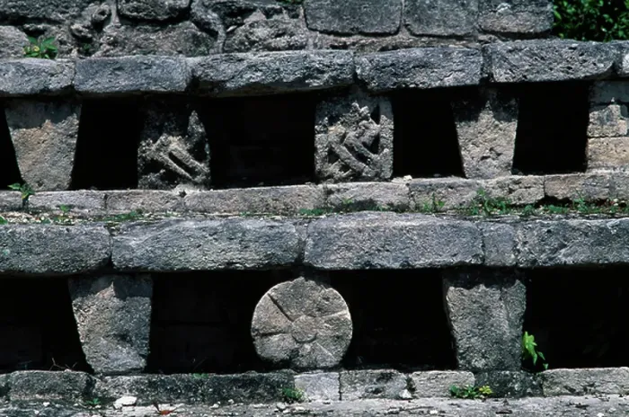 Framed Print : Decorative elements of Structure X, Becan, Campeche, Mexico, Mayan civilization, 3rd-10th century