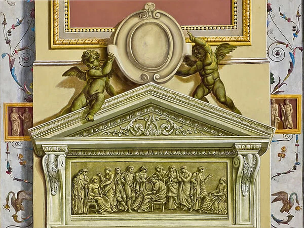 Detail of decorative frieze, The Hercules Hall (fresco)