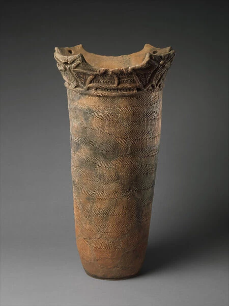 Deep vessel (earthenware with cord-marked decoration)
