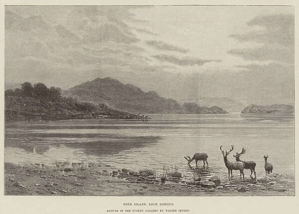 Deer Island, Loch Lomond, Picture in the Dudley Gallery (engraving)