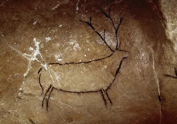 A deer. Upper Paleolithic (Magdalenian) (rock painting)