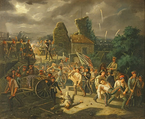 The Defence and Evacuation of the Rocchetta (oil on canvas)