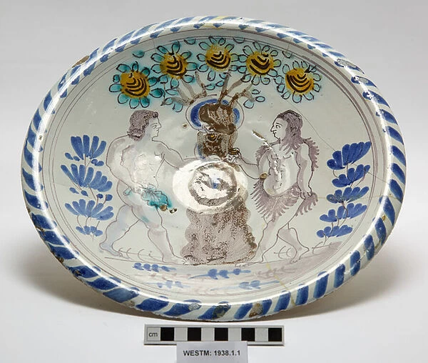 Delftware plate, c. 1650-1745 (earthenware, tin glaze)