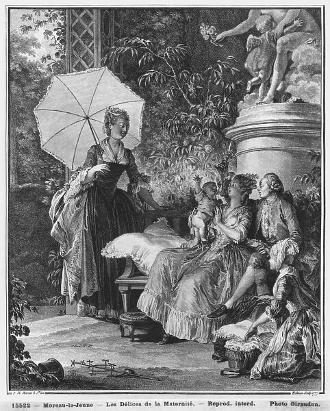 The delights of motherhood, engraved by Isidore Stanislas Helman (1749-1809) 1776