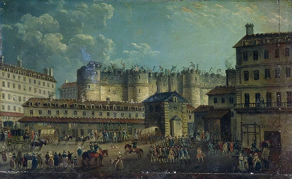 Demolition of the Bastille in 1789 (oil on canvas)