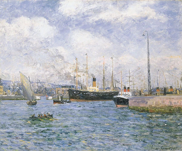 Departure from Havre, 1905 (oil on canvas)