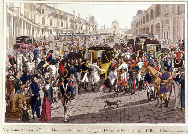 The departure from Napoleon for Elba Island on April 20, 1814