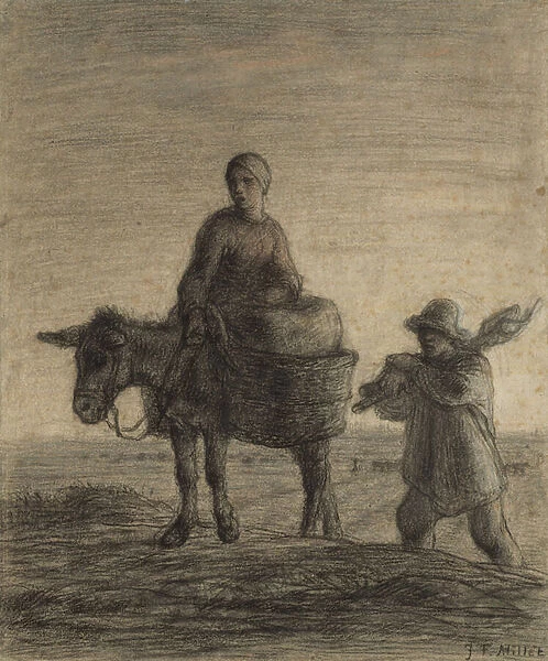 The Departure for Work, 1857 (charcoal, conte crayon & pastel on paper)
